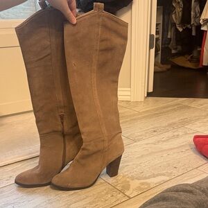 Dolce Vita Tan Suede Heeled Knee High Boots